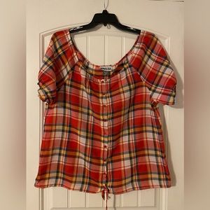Women’s MONALISA brand Red Plaid Blouse 2X/3X